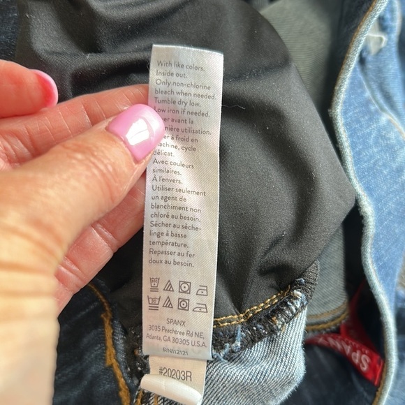 SPANX Denim Skinny Jeans Pants Raw Hem Pull On Medium Wash Denim 18511 XSmall - Picture 12 of 13